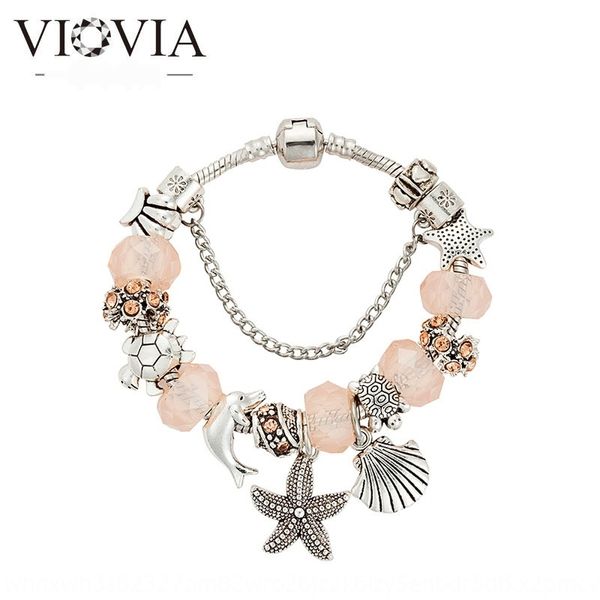 

ocean pendant diy bracelet series hand jewelry starfish dolphin big hole beaded diy shell pendant bracelet z5yyy, Golden;silver