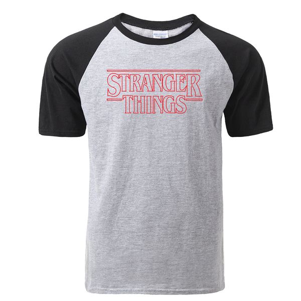 

stranger things fashion print raglan letter print tshirt fashion clothing summer hip hop sport hooded sweatshirt hoodie men t shirt