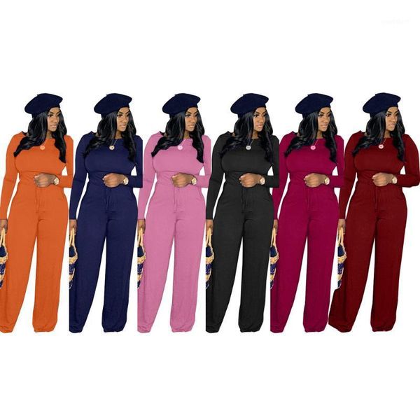 

solid black/pink long sleeve wide leg jumpsuit women high waist outifts fashion bodycon sportswear slim fit rompers streetwear1, Black;white