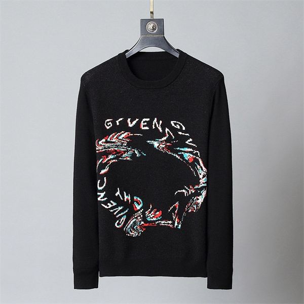 

men's brand sweater men's brand long-sleeve sweater 2020 new sweater brand letter embroidered knitwear winter men's clothing, White;black