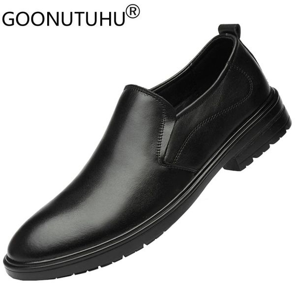 

2021 new style men's shoes dress genuine leather classic black waterproof derby shoe man comfortable office formal shoes for men