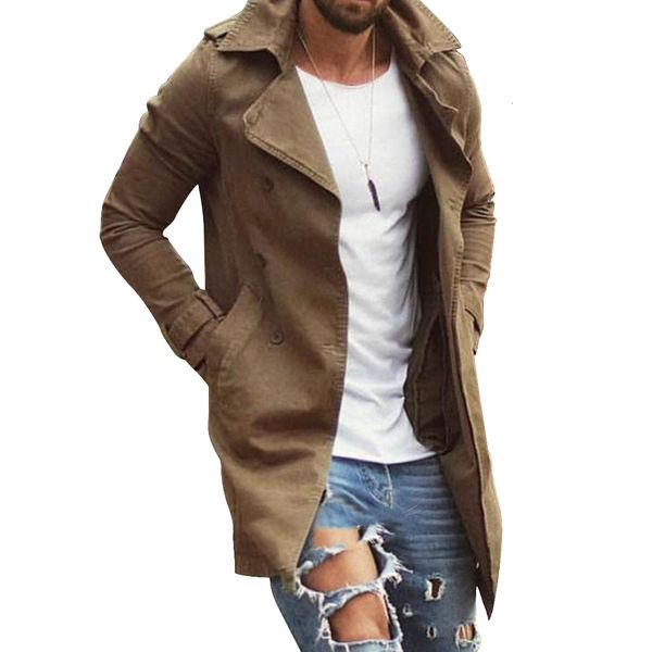 

men's autumn raincoat, large-size coat, black dress, windproof robe, 2020