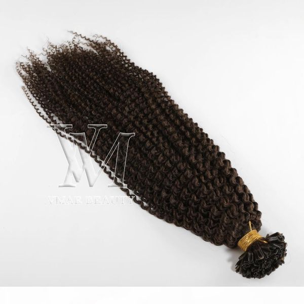

brazilian #4 afro curly 0.5g stand-2g stand pre bonded 50g-150g keratin stick single drawn u tip remy virgin human hair extensions, Black
