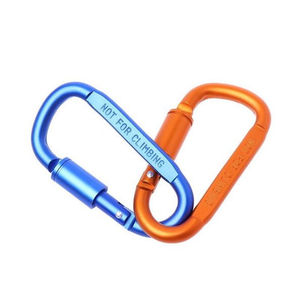 

d shape carabiner camping hunting aluminum keychain survival lock buckle hook jllild