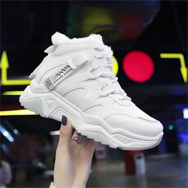 

new winter 2021 of in heels teddy warm skin women white shoes female zapatillas mujer 35-40 m52o, Black