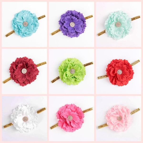 

симпатичные 1 шт. девушки pennoy цветок с горный хрусталь shiney повязка на голову детские фото реквизиты новорожденного малыша младенческие, Slivery;white