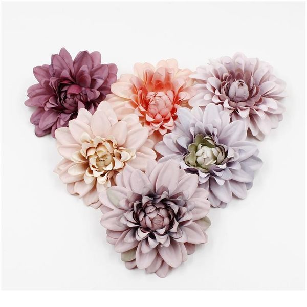 

2pcs new artificial flower silk dahlia daisy for home wedding christmas decoration diy wreath flower wall scrapbook jlllem