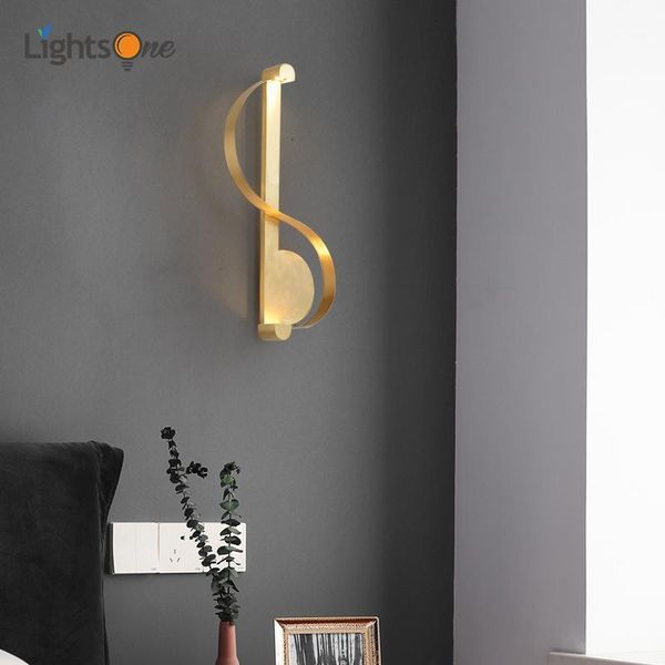 

wall lamp nordic post-modern living room bedroom bedside el board designer copper lamp1