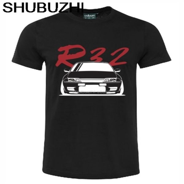 

спорт хлопок мода 100% хлопок slim fit top skyline r32 gts-t gtr t-shirt подарок ​​shirt автомобиля черная белая футболка sbz5534