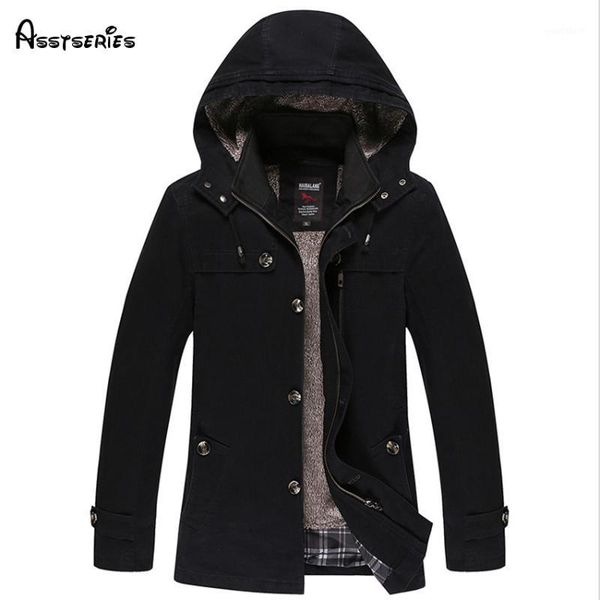

wholesale- 2017 autumn and winter the new style of men's coat cotton plus cashmere thickening men's windbreaker men jackets d1621, Tan;black