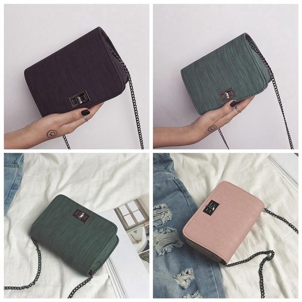 

new 1pcs women chain crossbody bags small elegant shoulder bag pu textured buckle sci88