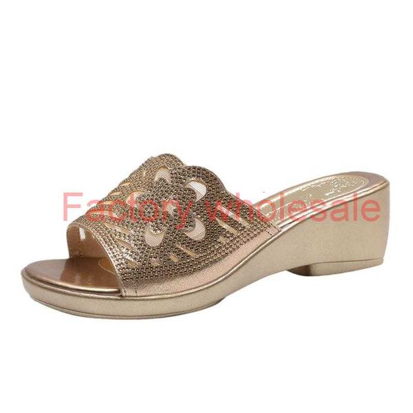 

sagace slippers women rhinestone wedge shoes ladies fashion casual comfort flip flops slippers shoes zapatillas mujer, Black