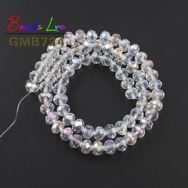 

4-12mm crystal rondelle beads wheel faceted glass spacer beads for needlework jewelry making diy bracelet accessories wholesale bbywac