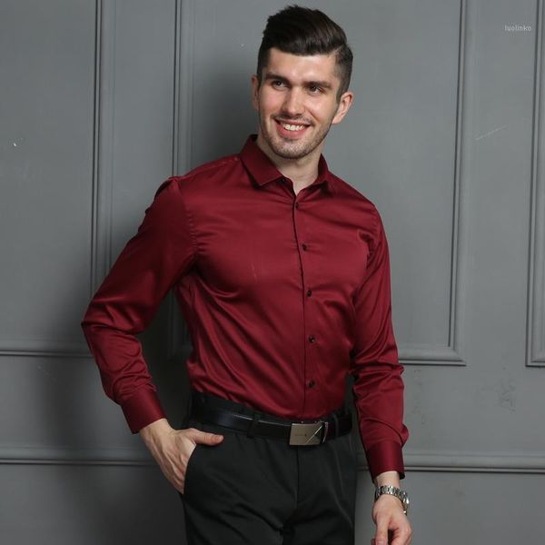

non-iron business slim fit shirt long-sleeved shirt comfortable stretch fiber shirts korea modern wear men's fashion1, White;black