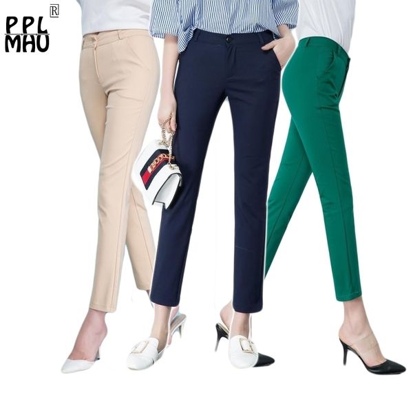 

women's casual candy pencil pants new arrival 95% cotton elastic slim skinny pants femal women's stretch pencil trousers 201031, Black;white