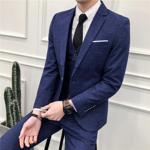 

three-piece suit men cultivate morality dress business suit is the man han edition groom wedding dress1, White;black