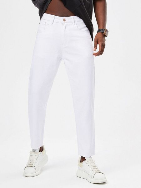 

men high waist solid jeans p0tq#, Blue