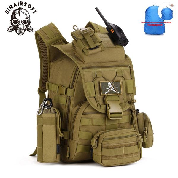 

40l большой емкости man army tactical рюкзаки военные штурмовые сумки открытый водонепроницаемый molle пакет для трекинга кемпинг охота bbyc
