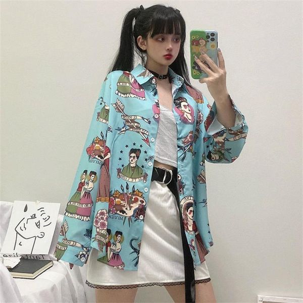 

chic loose casual lazy shirt female korean harajuku cute women's shirts ulzzang japanese kawaii ladies vintage clothes for women c1012, Black
