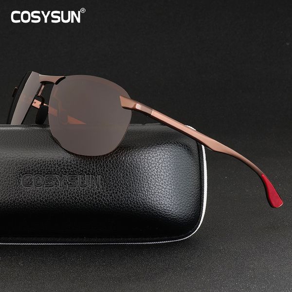 

brand designer men sunglasses polarized sports driving goggles sunglass fishing uv400 rimless sun glasses, White;black