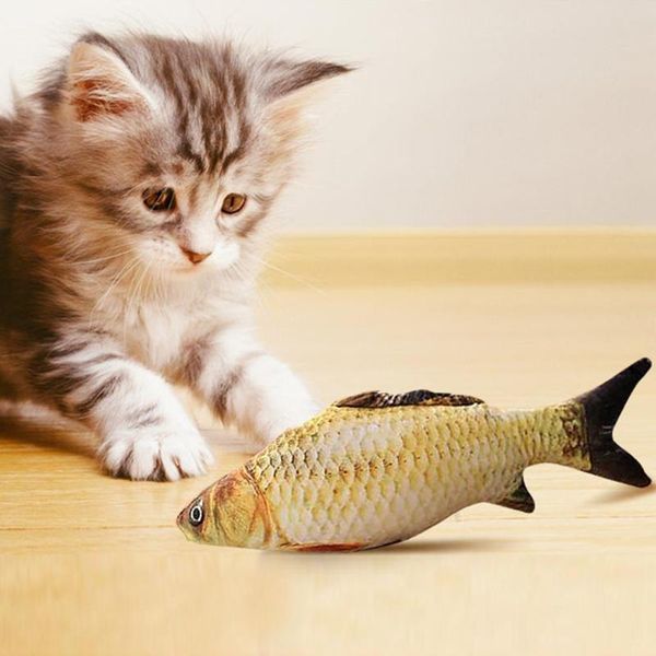 

funny lifelike fish shape pet cat kitten teaser toy cute simulation fish playing toy