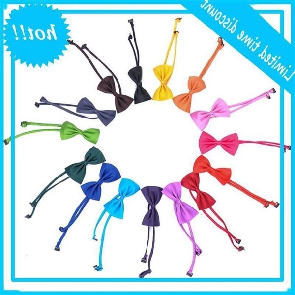 

16 colors pet dog tie collar flower accessories decoration supplies pure color bowknot necktie lx3286