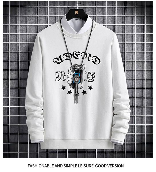 

winter 2020 new men's monogrammed crew-neck a stylish long sleeved hoodie youth and vitality pop elements, Black