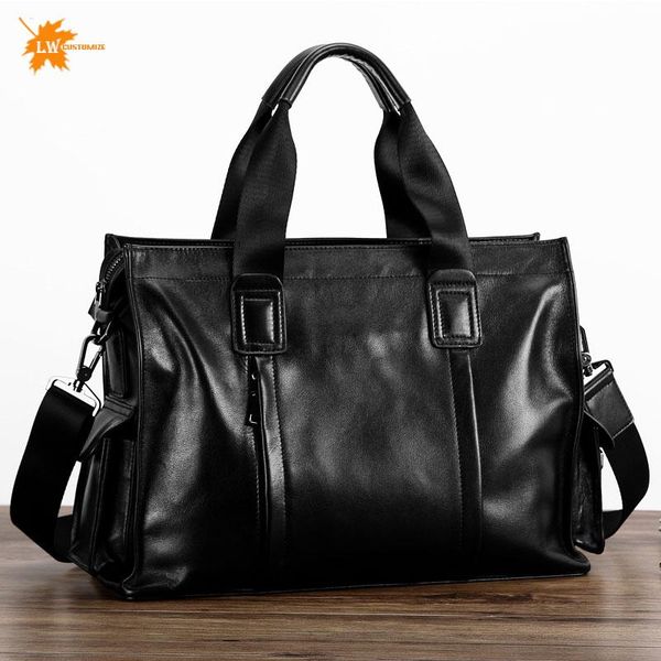 

man's lapbag briefcase bag men leather messenger men's genuine leather lapfor documents a4 custom