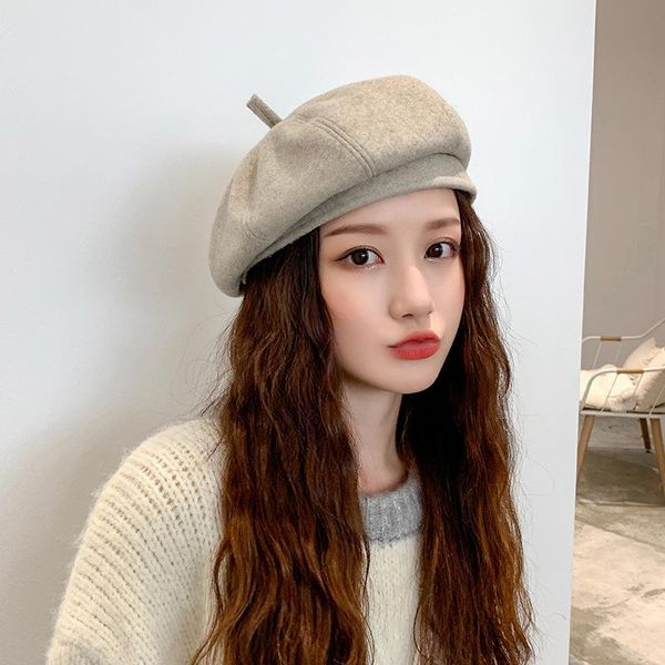 

autumn winter hat beret simple leisure hat chapeau femme gorros mujer boina masculina winter cap women gorros de invierno, Blue;gray
