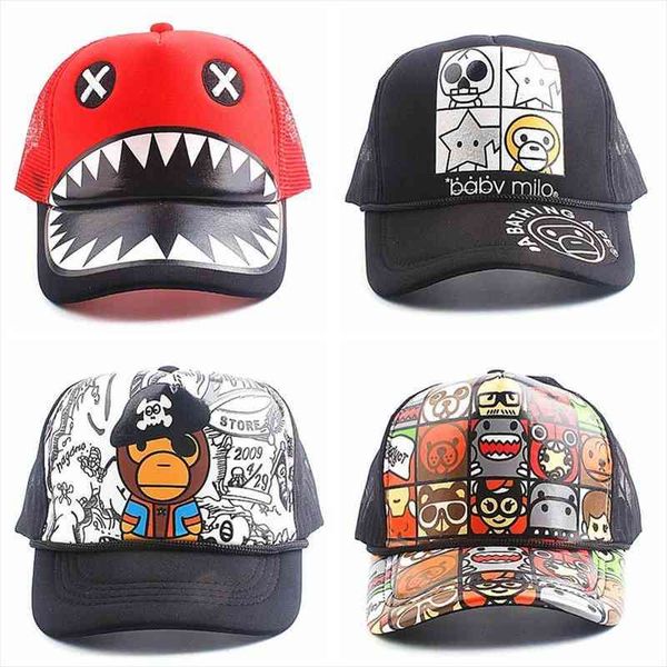 

3-6 years old children baseball cap for a boy and girl summer breathable mesh snapback baby sun net hat kids, Blue;gray