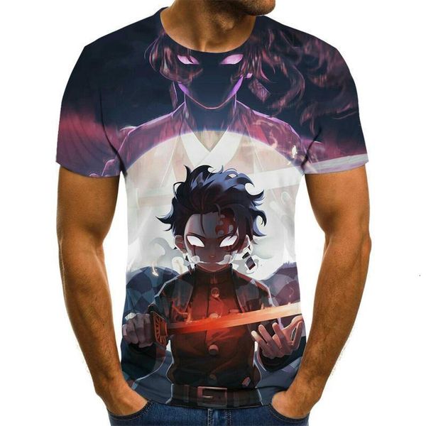 

2021 kimetsu no yaiba theme men's t-shirt anime harajuku summer fashion t-shirt men's 3d boy clothing plus size streetwear, White;black