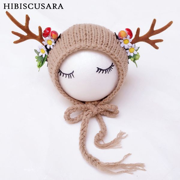 

adorable baby knitted hat reindeer knitting bonnet infant baby xmas hats christmas festival pgraphy caps beanie p props 1028, Yellow