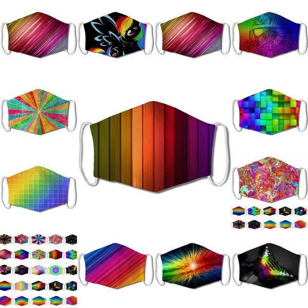 

fashion kids children digital printing multicolor protective rainbow star space designer face masks dustproof anti-haze mask 10 n0m6s