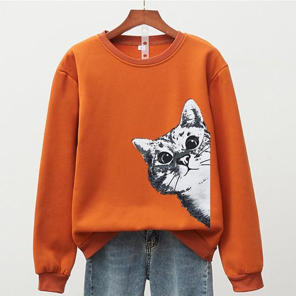 

women's hoodies & sweatshirts winter casual cute kawaii cat s-3xl fashion women vintage punk hip hop hooded sweatshirt hoodie sudaderas, Black
