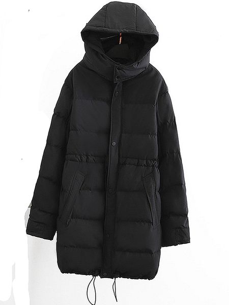 

new large-extra product mid-sized light-length down jacket, sister fat winter wear, loose and versatile l3hq, Black