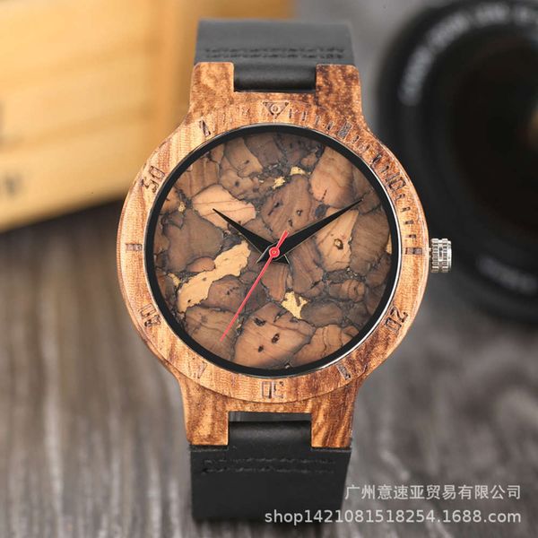 

fashionable casual wooden men's watch, Slivery;brown