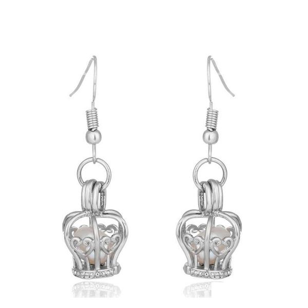 

30 styles fashion pearl mermaid earring oyster pearl locket cage earring set genuine pearl earrings for women spe sqcrrh dh_seller2010, Silver