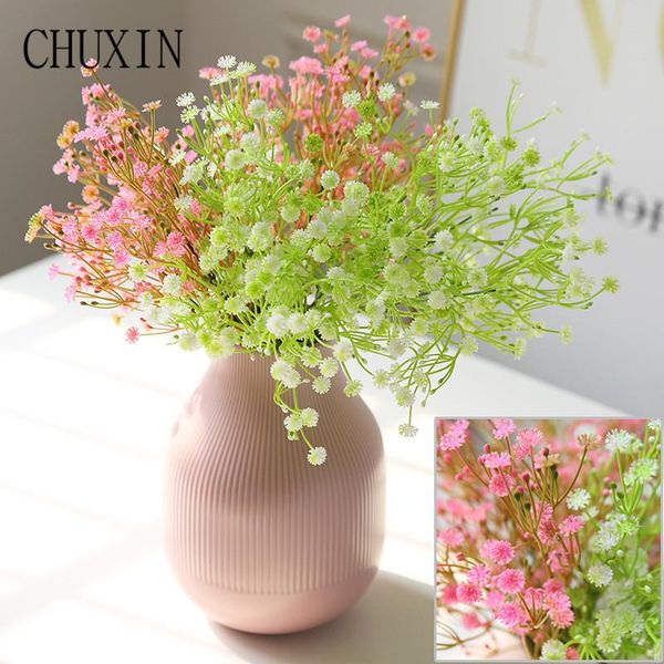 

wedding decoration 5 forks 180 large flower head plastic gypsophila home decor artificial flowers bride holding bouquet material