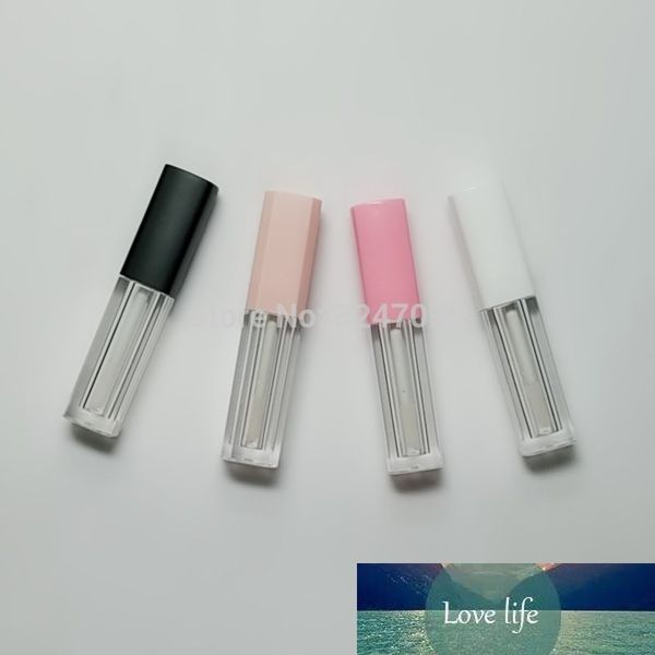 1,5 ml 50/100 Stück leere transparente kosmetische Lipgloss-Tube aus Kunststoff mit schwarzem/rosa/weißem/beigem Deckel, Mini-Lippenstift-/Lippenbalsam-Probenflasche