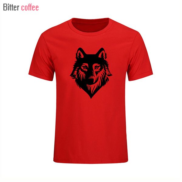 

bitter coffee summer 2018 wolf printing men's big size short sleeve leisure time fashion & tees hooded sweatshirt hoodie men t shirt