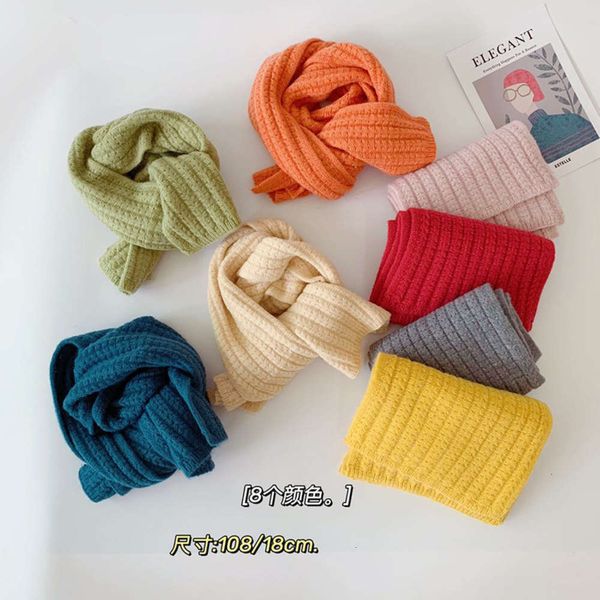 

children's corn scarf in grain ins knitted sle candy color 2ppo, Red;brown