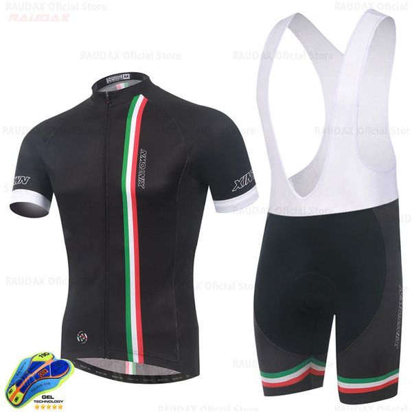 

racing sets 2021 italy cycling jersey set go pro 19d bicycle shorts suit ropa ciclismo men's summer bike maillot bib pants clothing, Black;blue