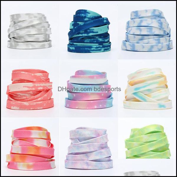 

shoe parts & accessories shoes tie dye shoelaces canvas rope white grey blue mint green light colorf laces length 100-180 cm drop delivery 2, White;pink