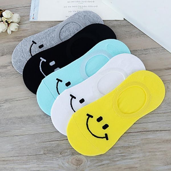 

fashionable 1pairs women&men sweet and lovely, warm and comfortable smile cotton sock slippers short ankle socks dropshipping1, Black