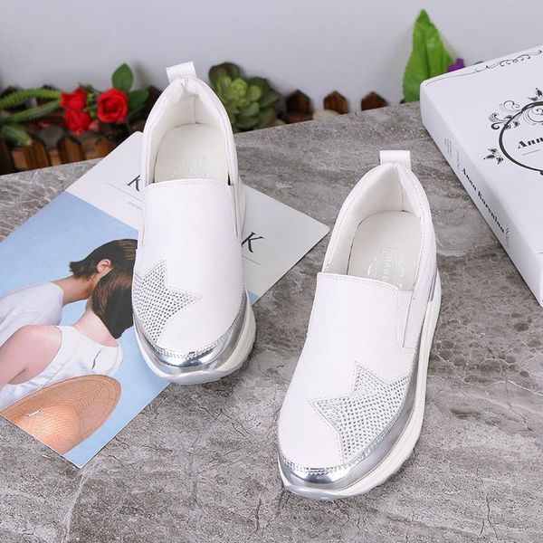 

wdhkun 2020 comfort creepers bling мокасины silver туфли на платформе женщина скольжения на качелях женщины квартиры обувь zapatos de mujer, Black