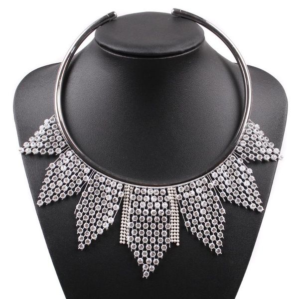 

chokers 2021 arrival design fashion choker necklace collar crystal price torques for women jewelry accessories, Golden;silver