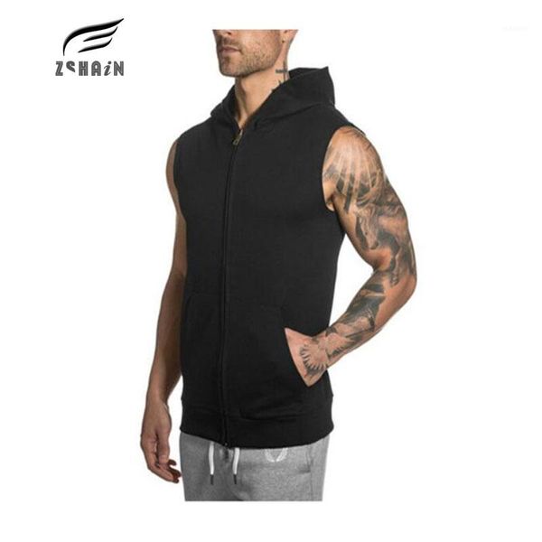 

2017 limited hoodies men round neck decoration sweatshirt men casual coat fashion sleeveless men's clothes hoodie n1, Black