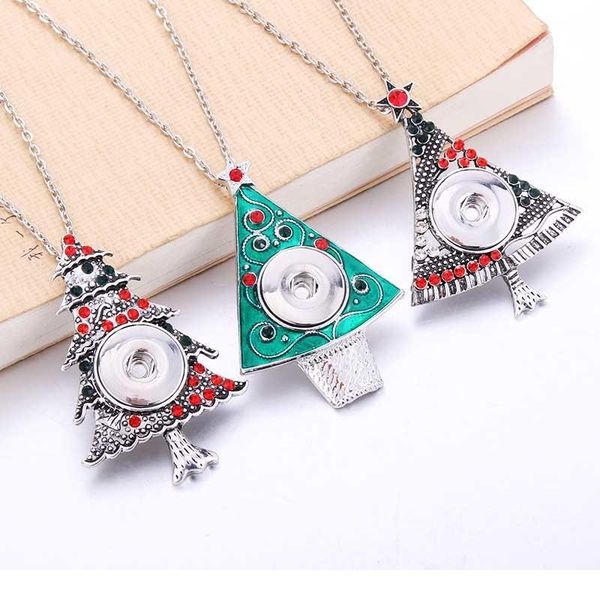 

christmas zinc alloy snap jewelry snap buttons christmas tree pendants necklaces button charm jewelry fashion jewe bbypjp, Silver