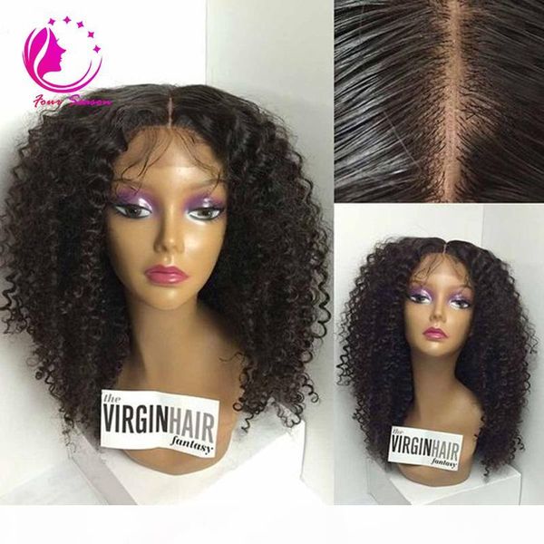 

virgin 4x4 bob silk base wig virgin brazilian silk lace front wig glueless short curly human hair wigs for black women, Black;brown