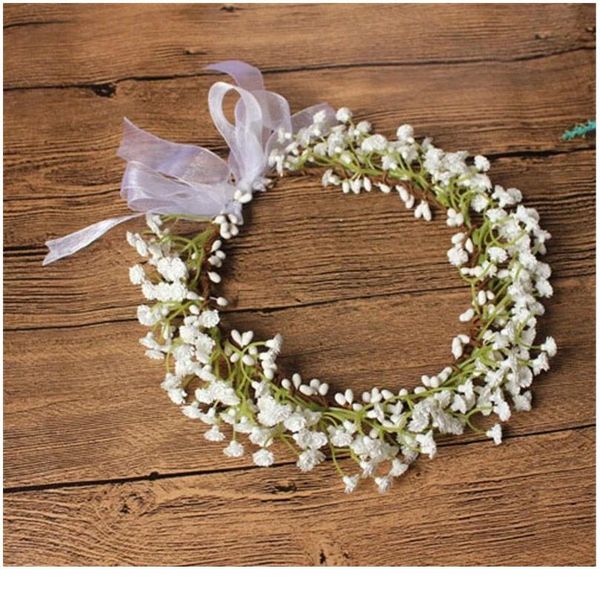

breathable white flower crowns tiaras hairbands romc sweet gardland women wedding hair accessories for bride bri jlllpt
